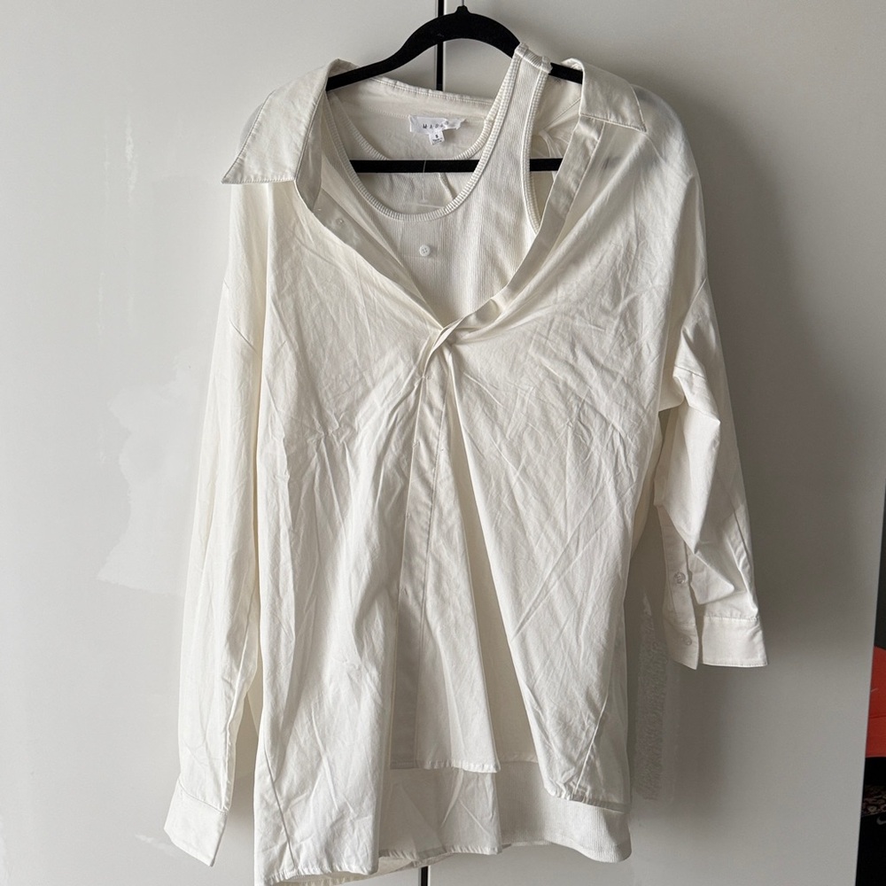 NWT Mable SERENA ASYMMETRIC LAYERED SHIRT DRESS small - Picture 9 of 13